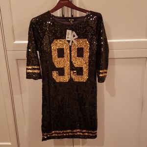 Sequined varsity dress